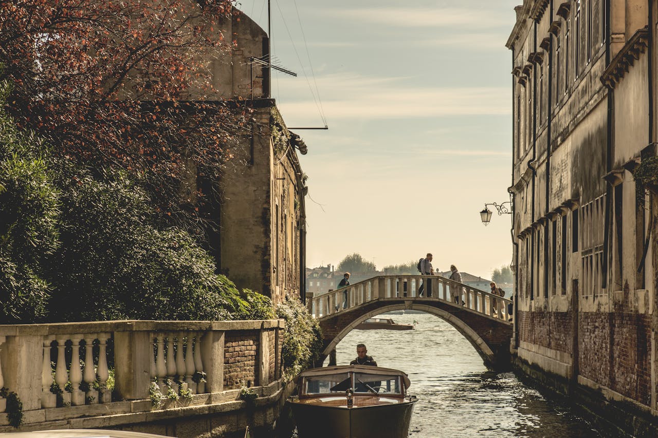 Grand Canal with gondolas in Venice, Italy